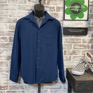 FLX Classic Navy Men's Button Down Shirt medium slim fit